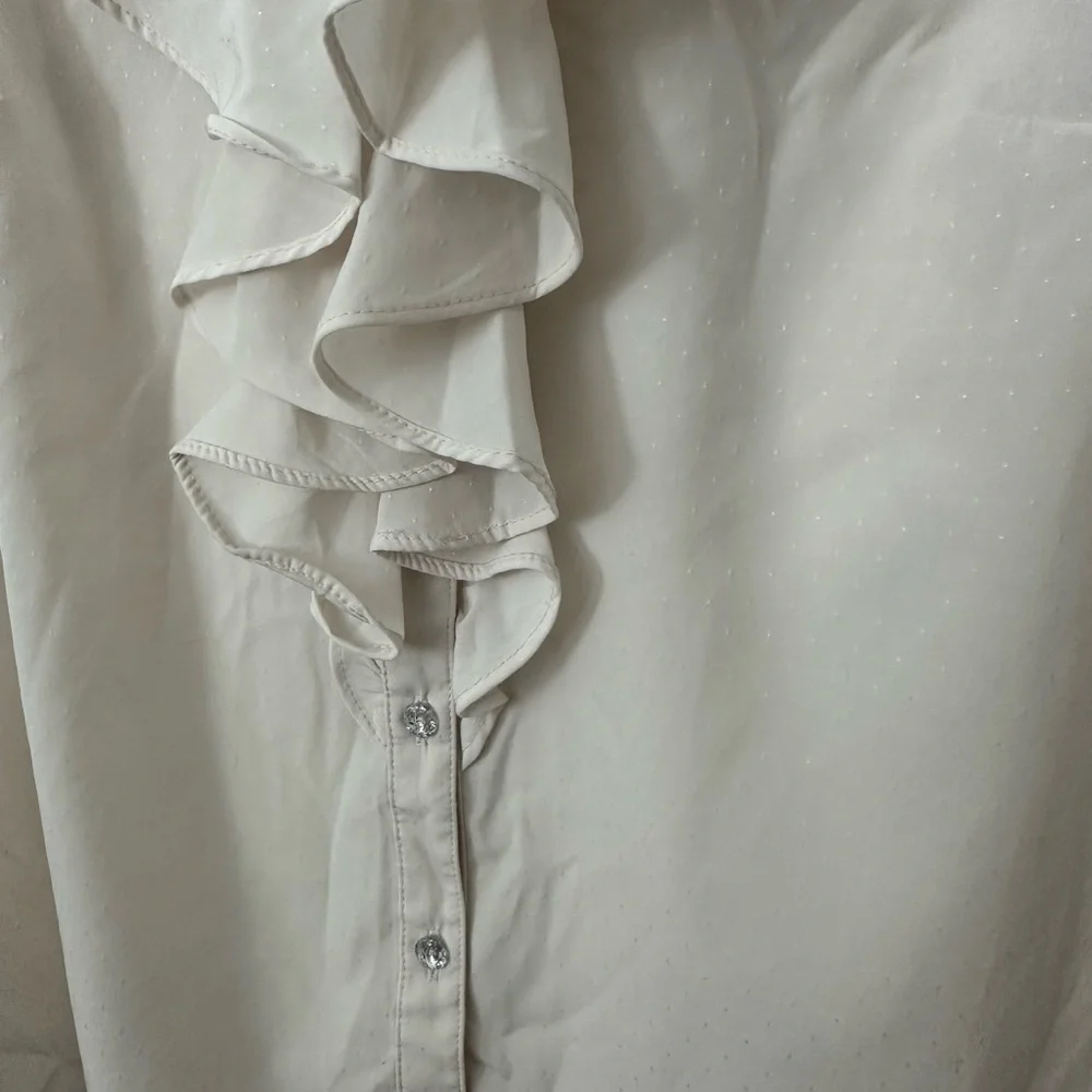Banana Republic Sleeveless Ruffle Button Down Blouse - Picture 2 of 4